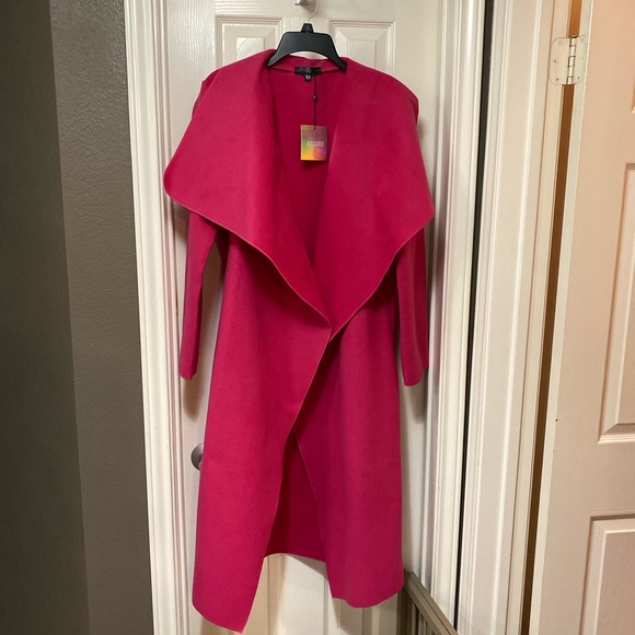hot pink duster coat